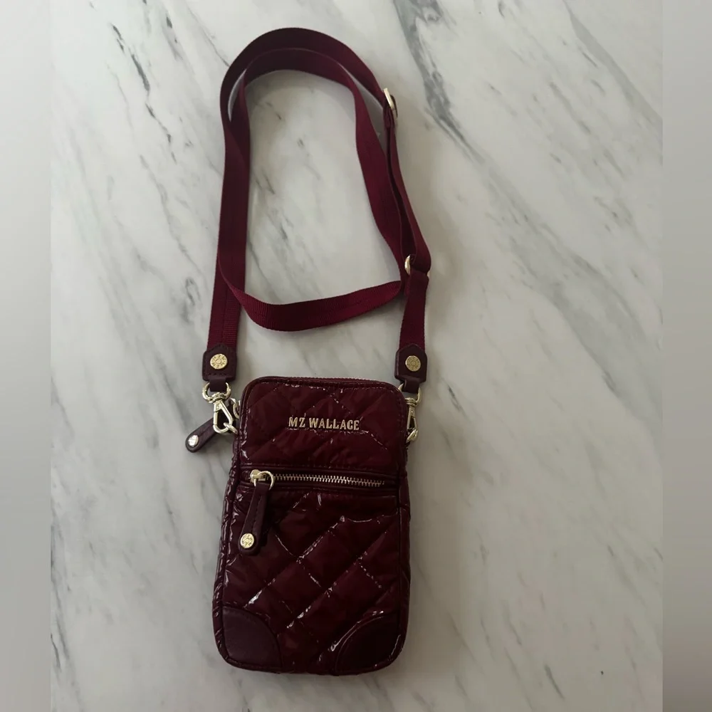 MZ Wallace Quilted Micro Crosby Crossbody Bag in Port Lacquer /Gold - Picture 2 of 11
